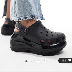 CROCS Black Platform Shoes